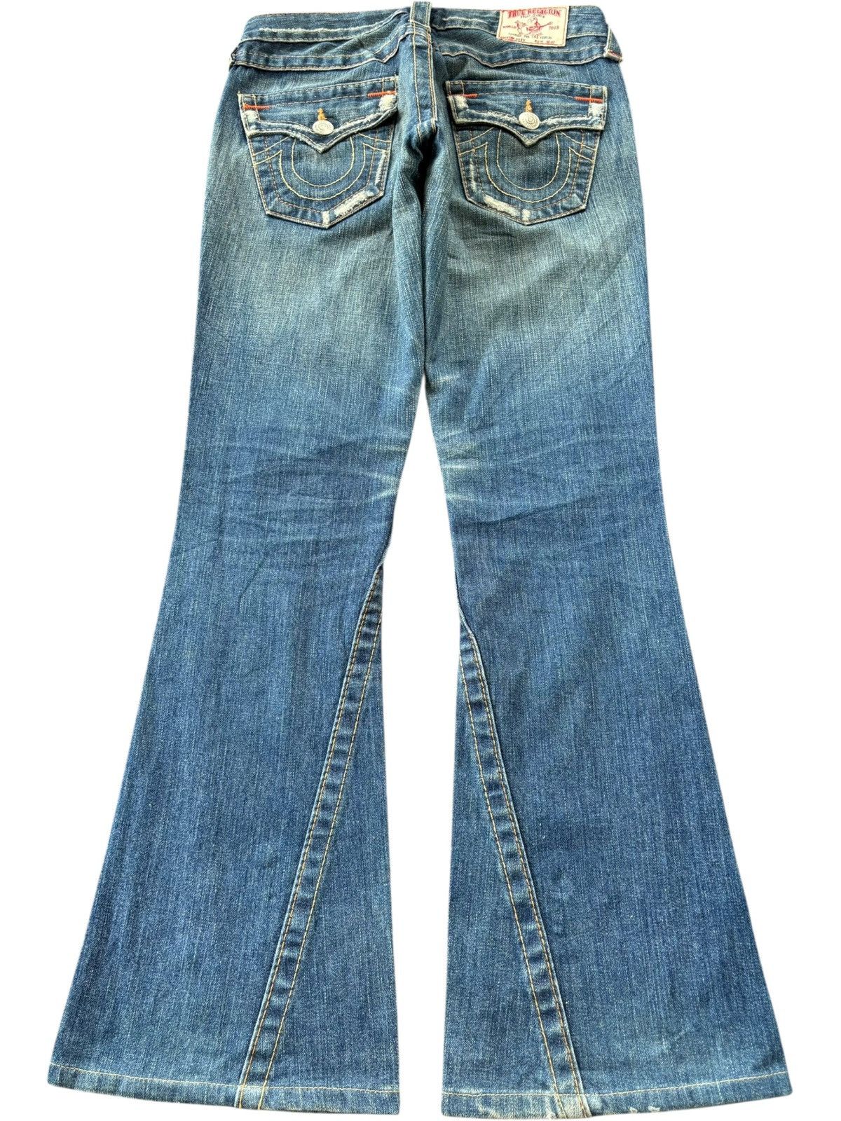 True Religion Vintage True Religion Joey Mud Wash Distress Flare Jeans Size 27" / US 4 / IT 40 - 2 Thumbnail