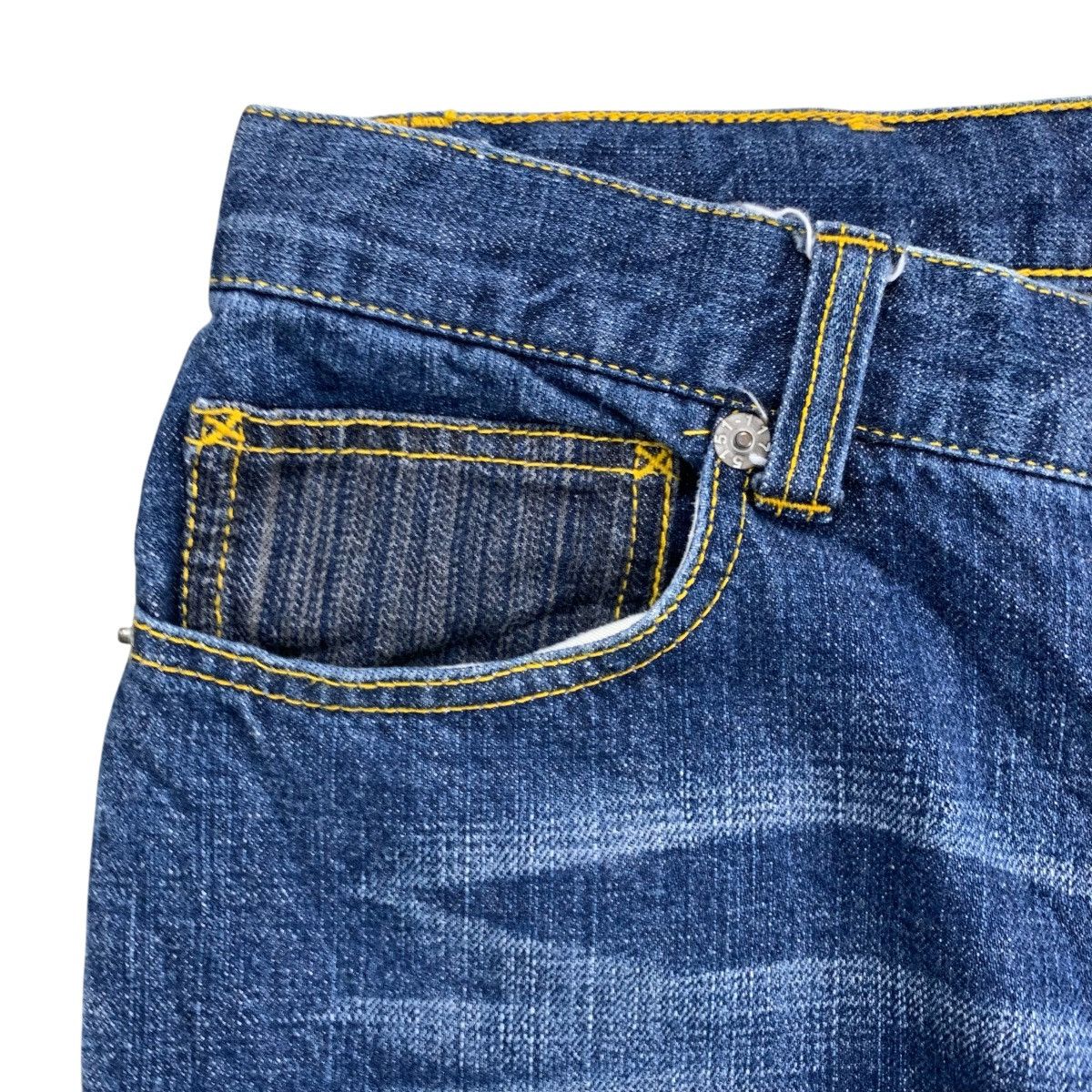 Japanese Brand Naminoritatsujin Karakuri Embroidered Jorts Denim Pants Size US 32 / EU 48 - 5 Thumbnail