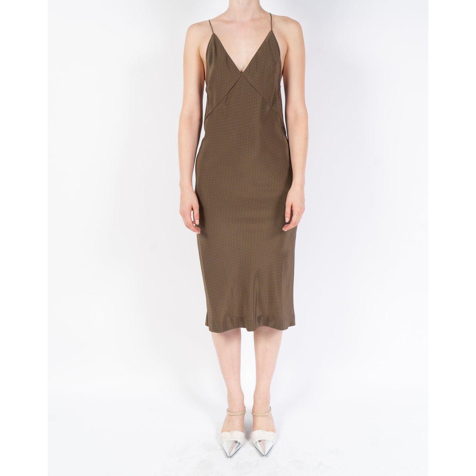 Haider Ackermann SS19 Spencer Mud Dotted Silk Dress Size S / US 4 / IT 40 - 2 Thumbnail