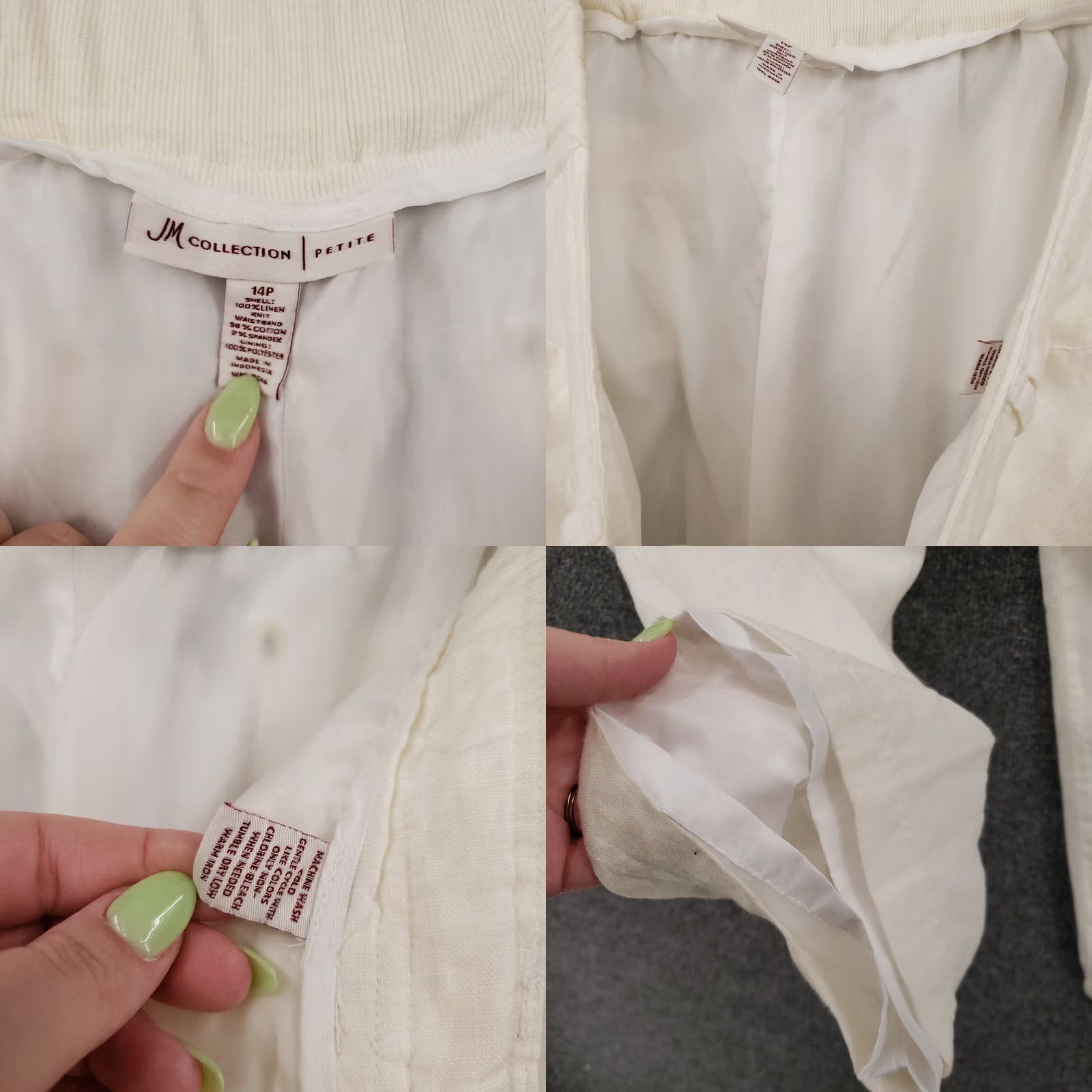 JM Collection JM Collection Pants Womens 14P Petite White High Rise Linen Stretch Drawstring Pants Womens 14P Petite White High Rise Linen Stretch Drawstring Size 36" / US 14 / IT 50 - 9 Thumbnail