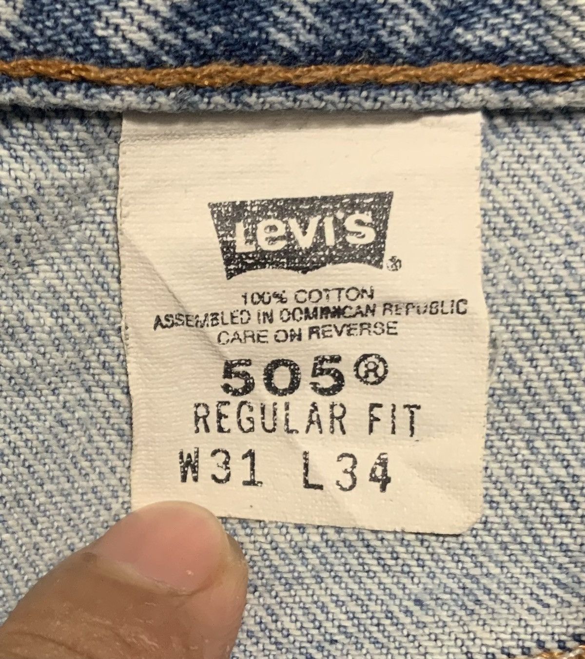 Levi's Vintage 90s Levis 505 Regular Faded Blue Jeans Distressed Size US 31 - 14 Thumbnail