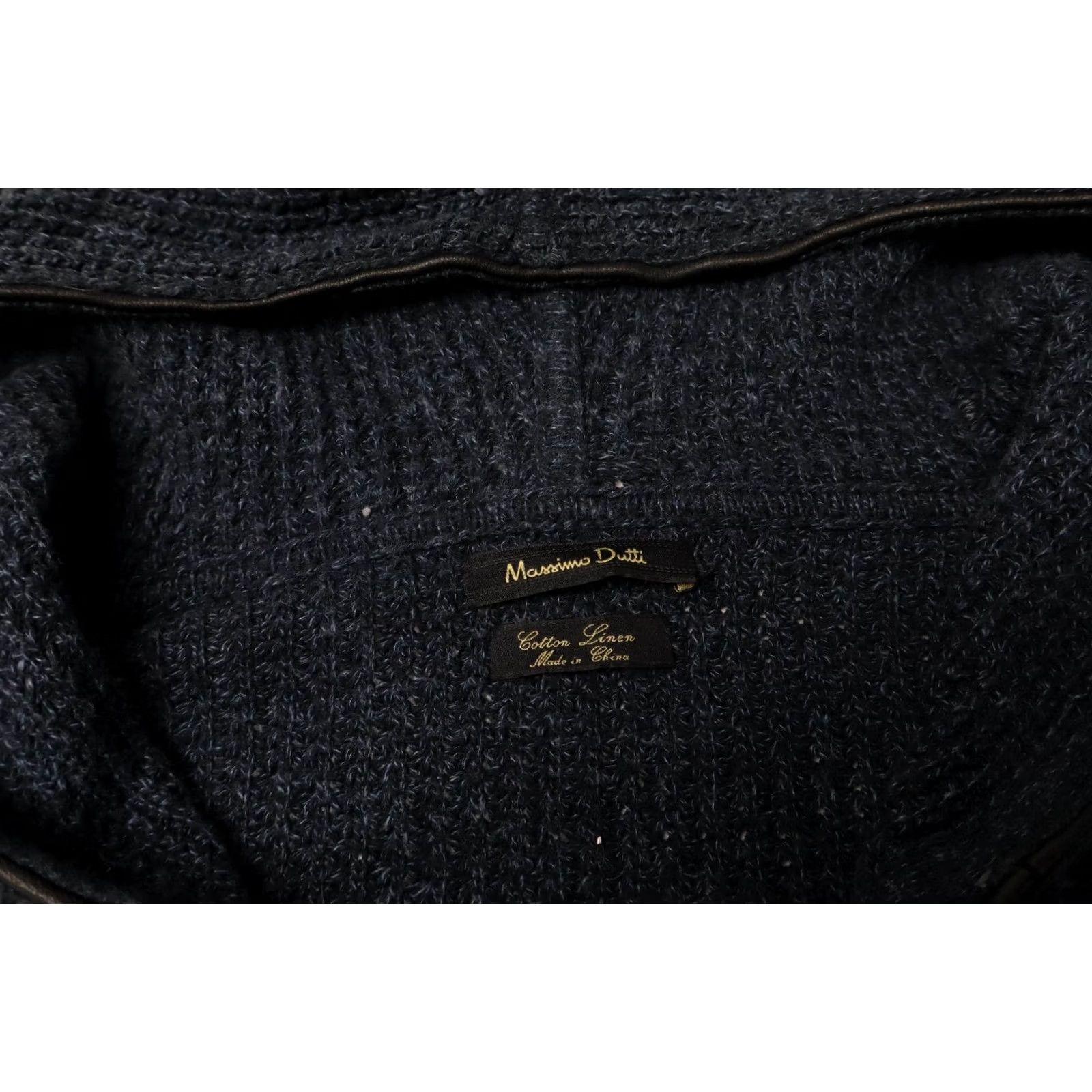Massimo Dutti MASSIMO DUTTI Jumper Men's XL Full Zip Knitted Hooded Blue Cotton Linen Blend Size US XL / EU 56 / 4 - 7 Thumbnail