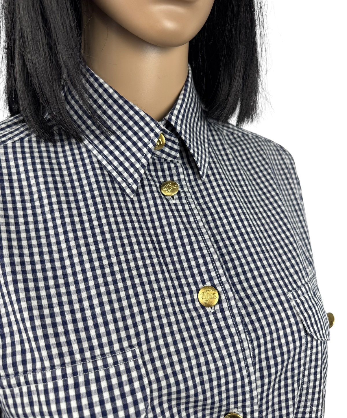 Burberry × Vintage Burberry Vintage Shirt Button Up Burberrys Gold Buttons Size M / US 6-8 / IT 42-44 - 4 Thumbnail