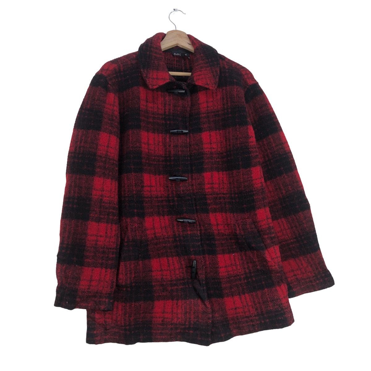 agnes b. 💥Vintage Agnes B Wool Tartan Jacket Duffle Styel Size L / US 10 / IT 46 - 1 Thumbnail