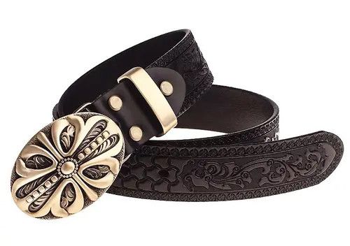 Japanese Brand Mikami x Nami Retro brown carved leather belt Size ONE SIZE - 6 Thumbnail