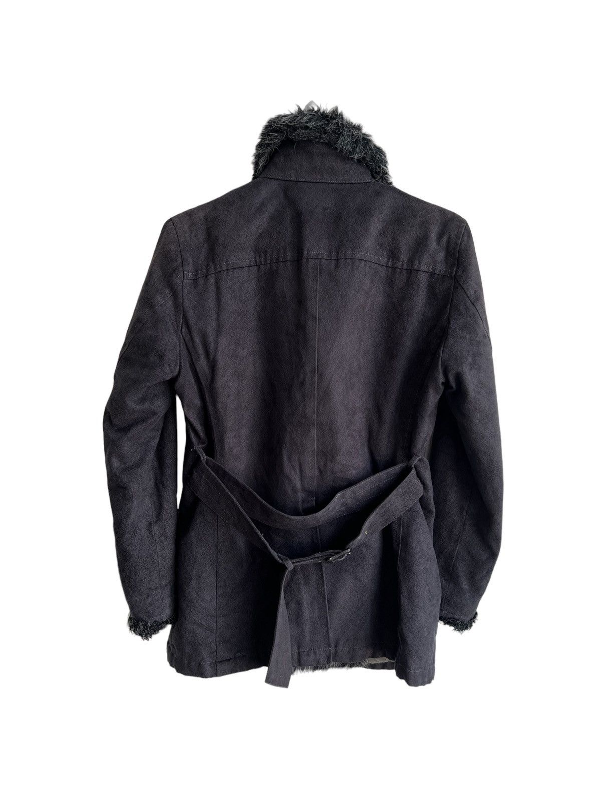 Yasuyuki Ishii 1990s Tornado Mart 🇯🇵 Faux Fur Part Belted Biker Coat Jacket Size US M / EU 48-50 / 2 - 8 Thumbnail