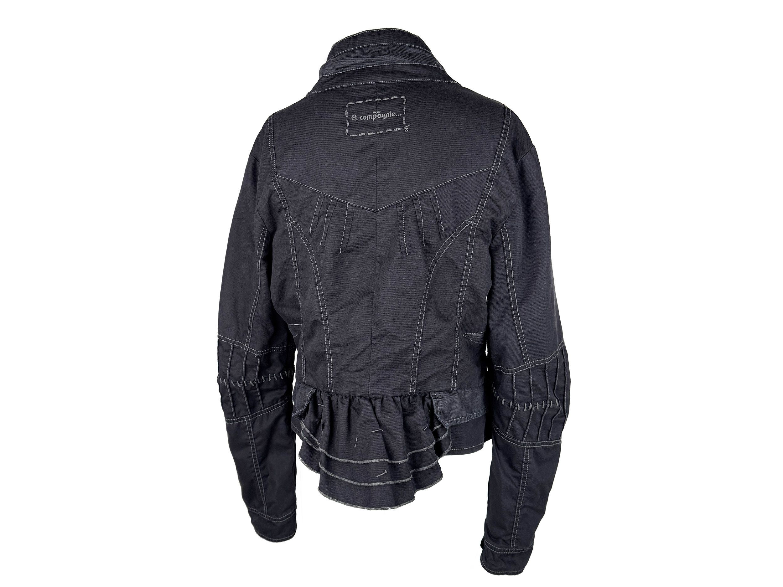 Japanese Brand Et Compagnie Deconstructed Patchwork Zip Cotton Jacket Vtg Size S / US 4 / IT 40 - 2 Thumbnail