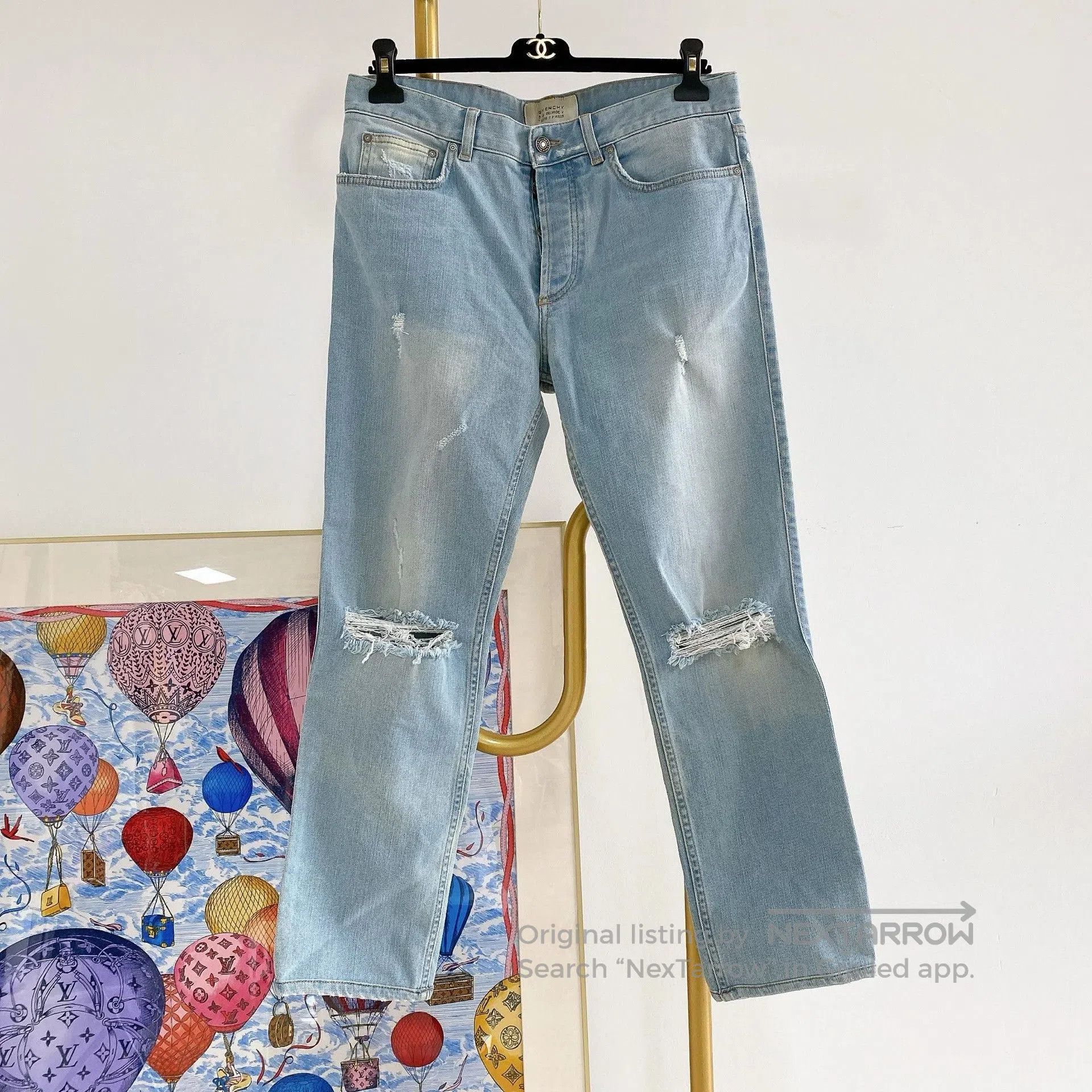 Givenchy Givenchy Blue Denim Ripped Jeans. Size US 32 / EU 48 - 1 Thumbnail
