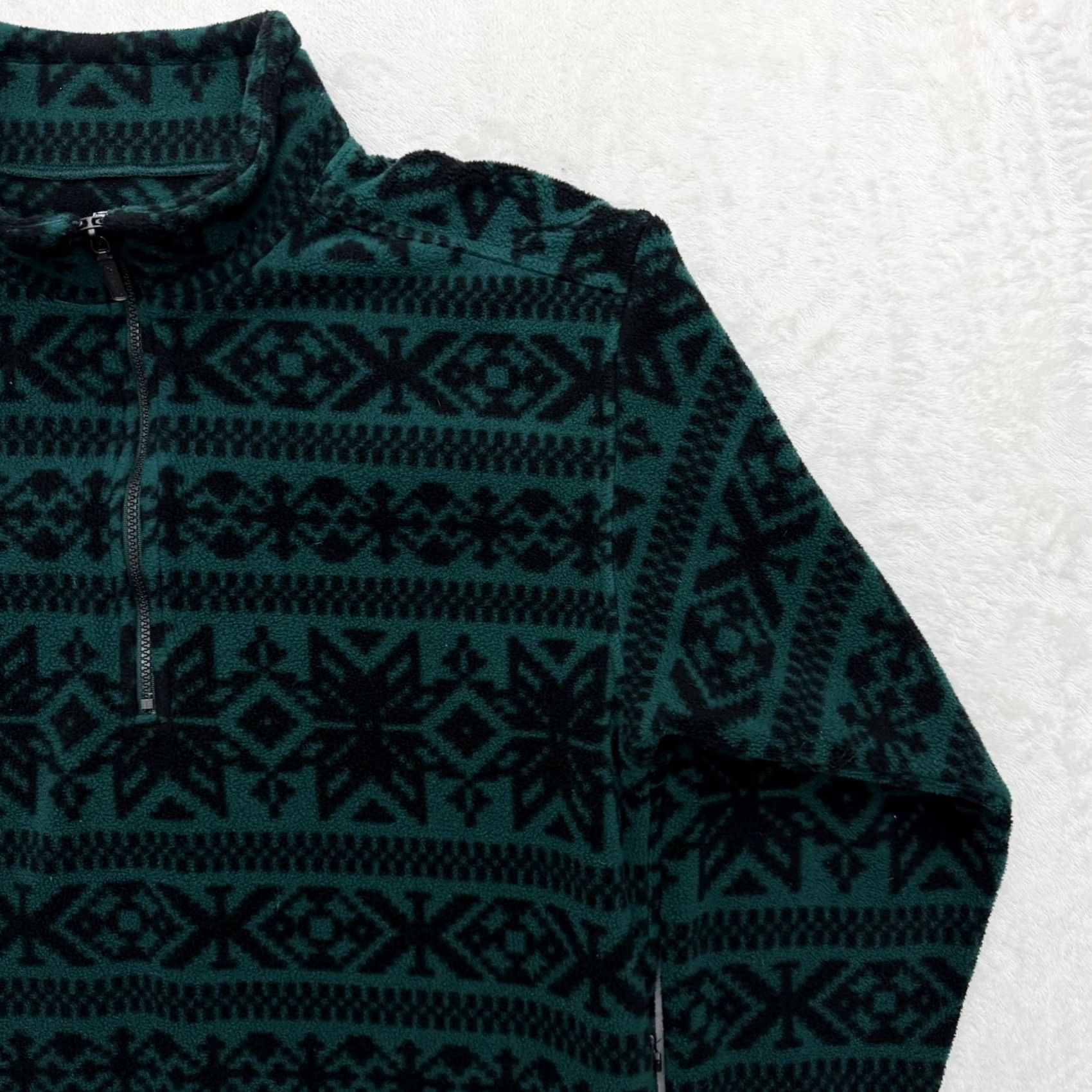 Eddie Bauer VINTAGE Eddie Bauer Sweater Fleece Pullover Mens M Green Fair Isle 1/4 Zip Size US M / EU 48-50 / 2 - 3 Thumbnail
