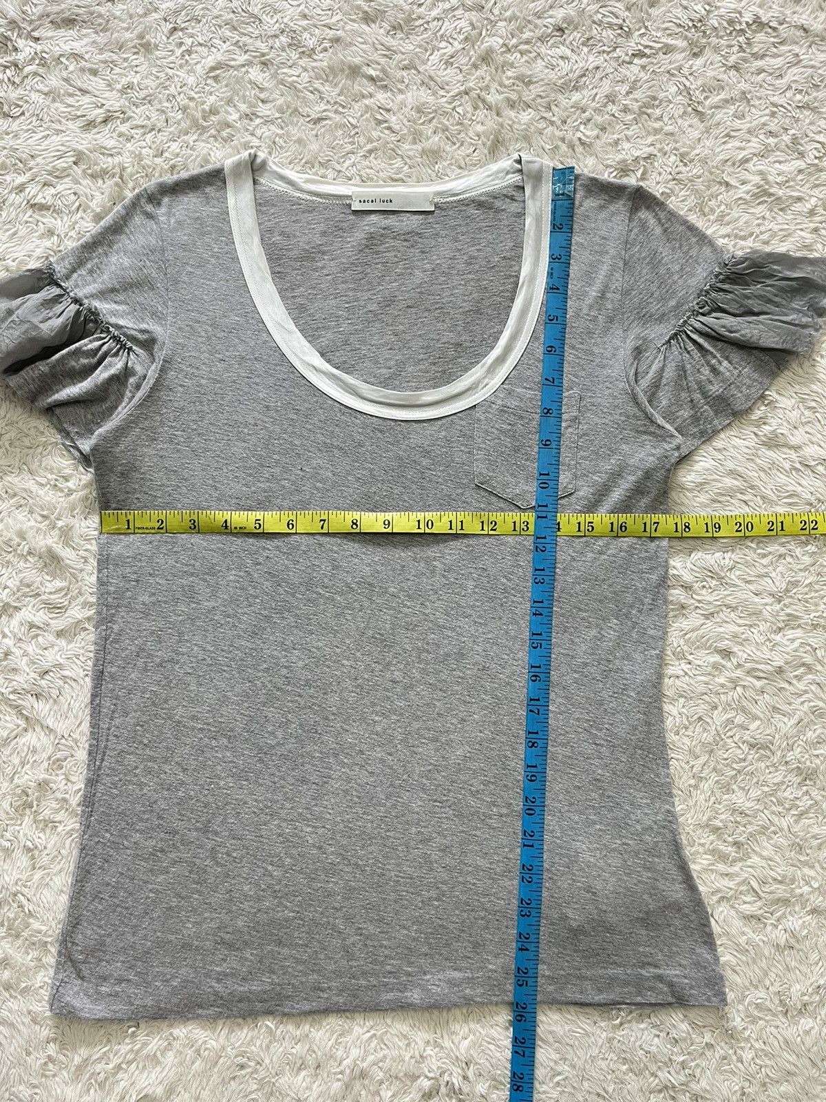 Sacai sacai luck sleeve switching gather pocket t-shirt Size XS / US 0-2 / IT 36-38 - 7 Thumbnail