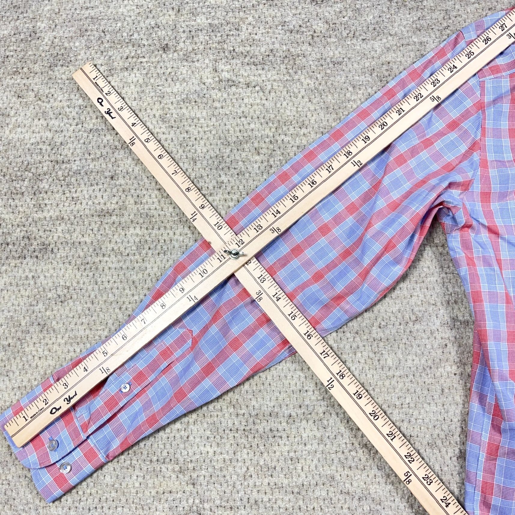 UNTUCKit UNTUCKit Shirt Men L Blue Plaid Button-Up Dress Casual Poplin Cotton Shirt Size US L / EU 52-54 / 3 - 7 Thumbnail
