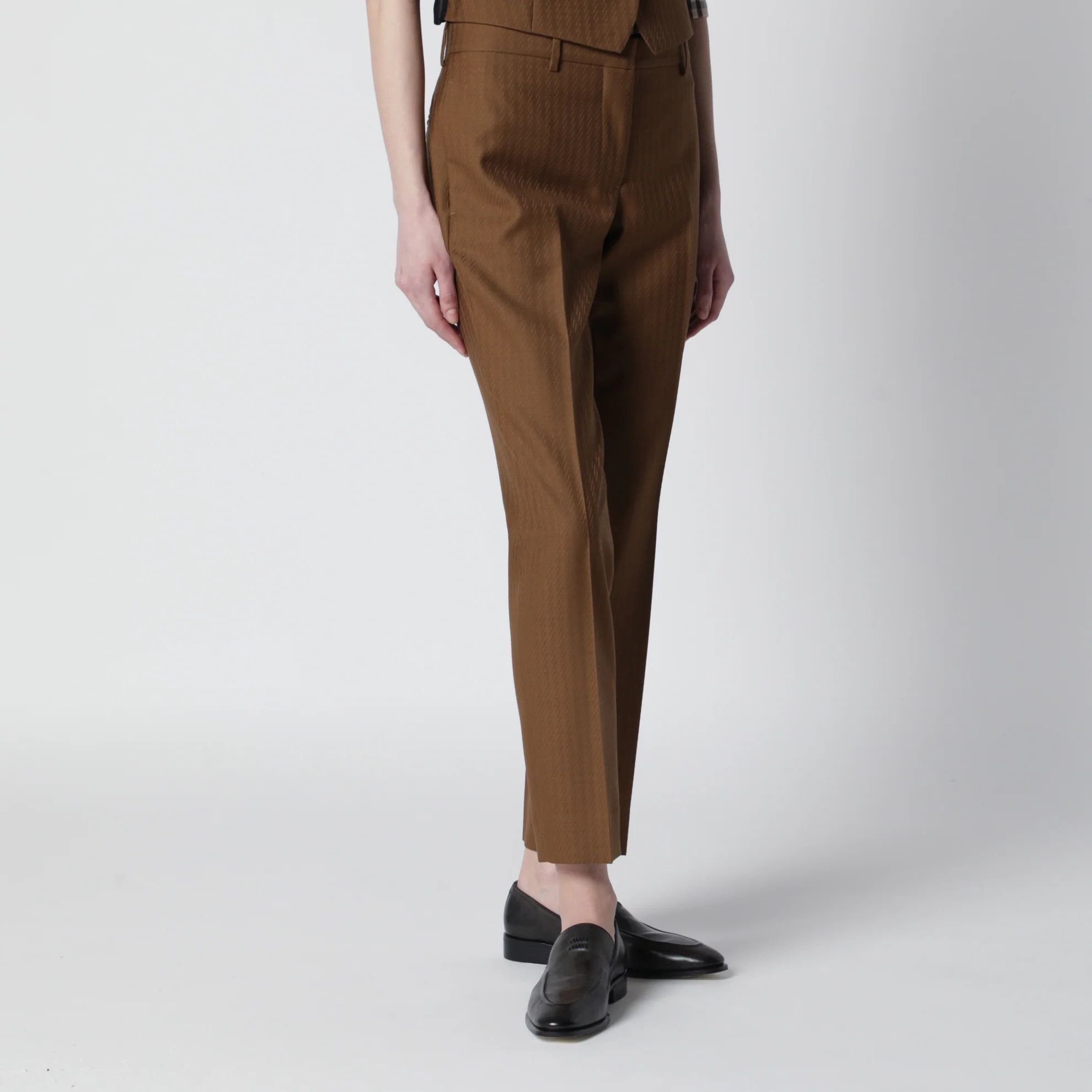 Burberry o1d2blof0426 Wool Pants in Brown Size 27" / US 4 / IT 40 - 2 Thumbnail