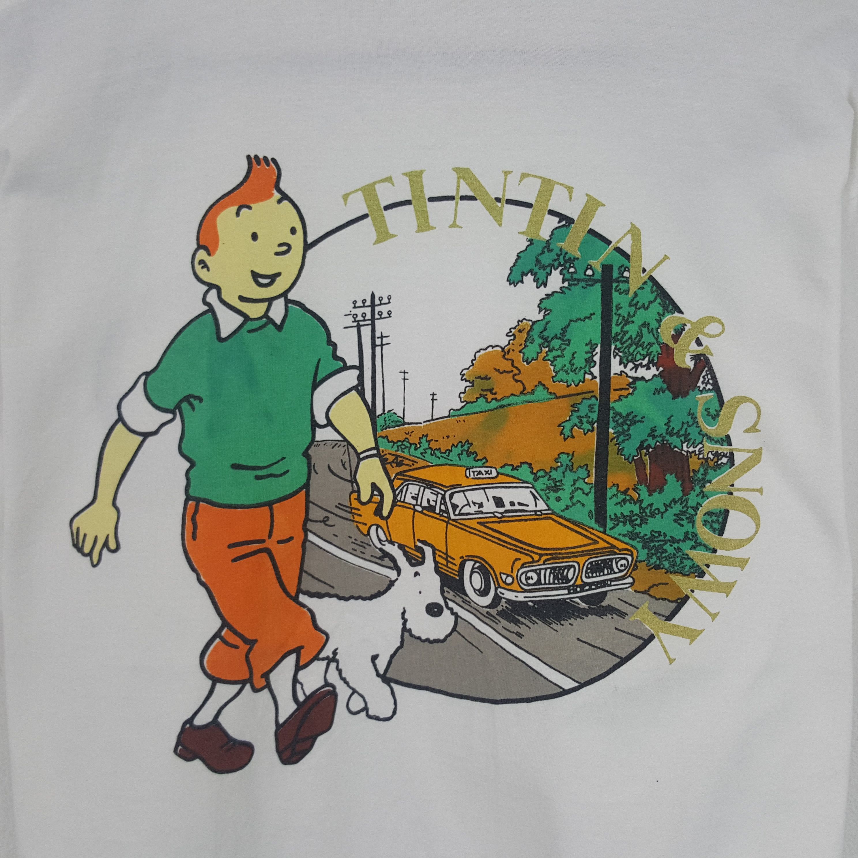 Vintage Vintage Tintin & Snowy Tshirt Size US L / EU 52-54 / 3 - 2 Thumbnail