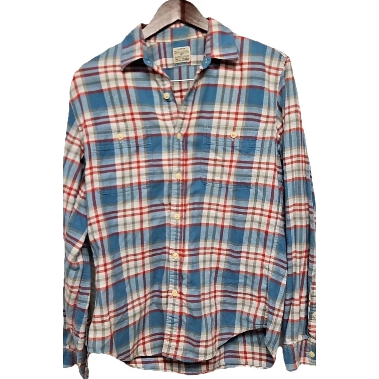 J.Crew J.Crew Slim Fit Plaid Flannel Shirt Men’s Medium Blue Red 100% Cotton Size US M / EU 48-50 / 2 - 2 Thumbnail