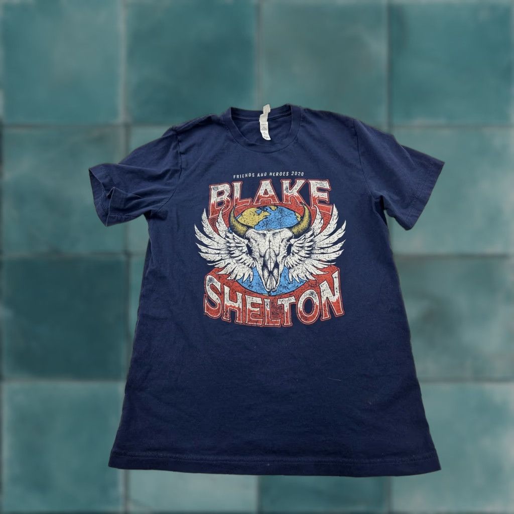 Vintage Blake Shelton Shirt Mens Medium Blue 2020 Tour Concert Tee Crew Neck Short Sleeve Graphic Print Bands Music Size US M / EU 48-50 / 2 - 1 Thumbnail