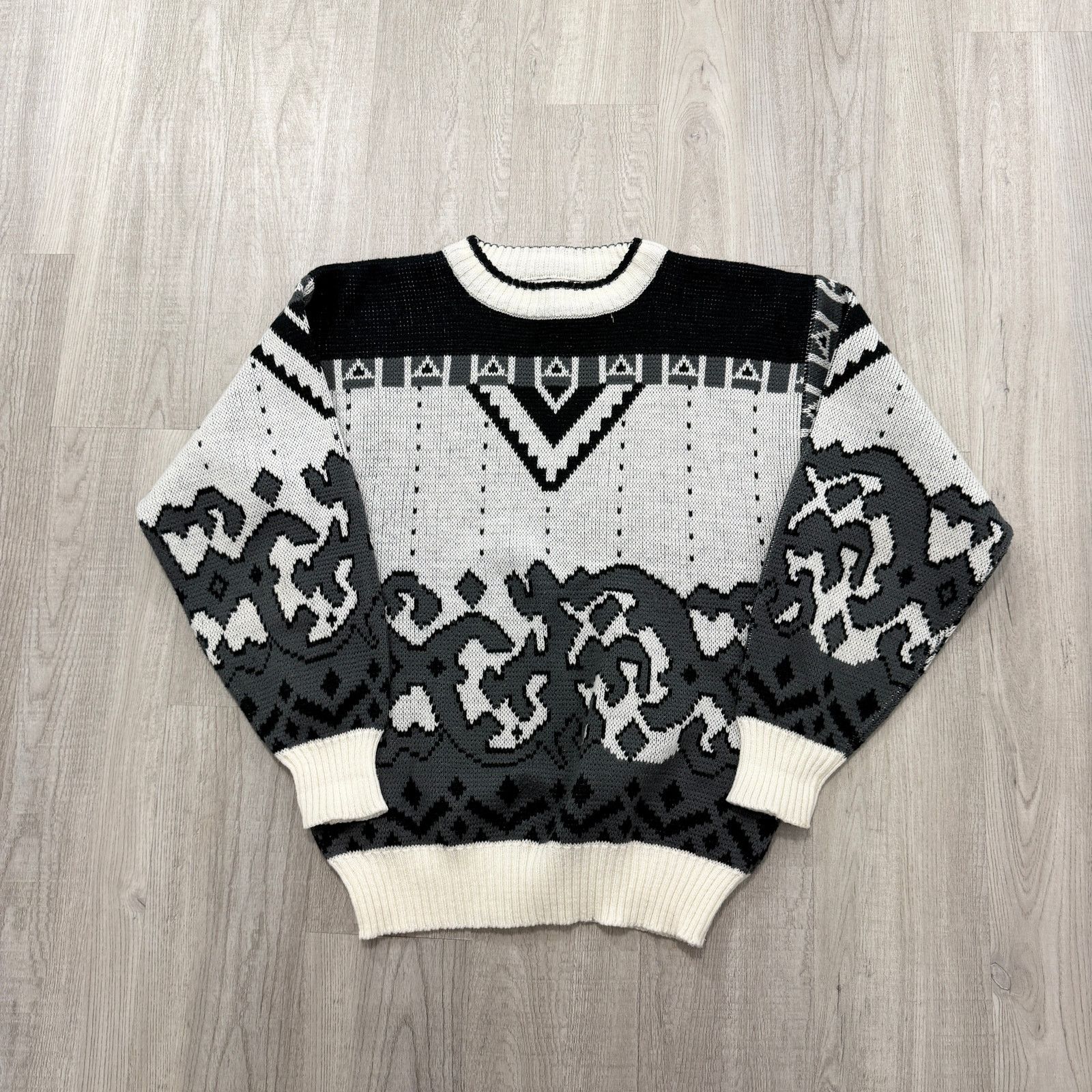 Vintage Vintage Private Stock Sweater Men's Small Geometric Knit 90s Size US S / EU 44-46 / 1 - 1 Thumbnail