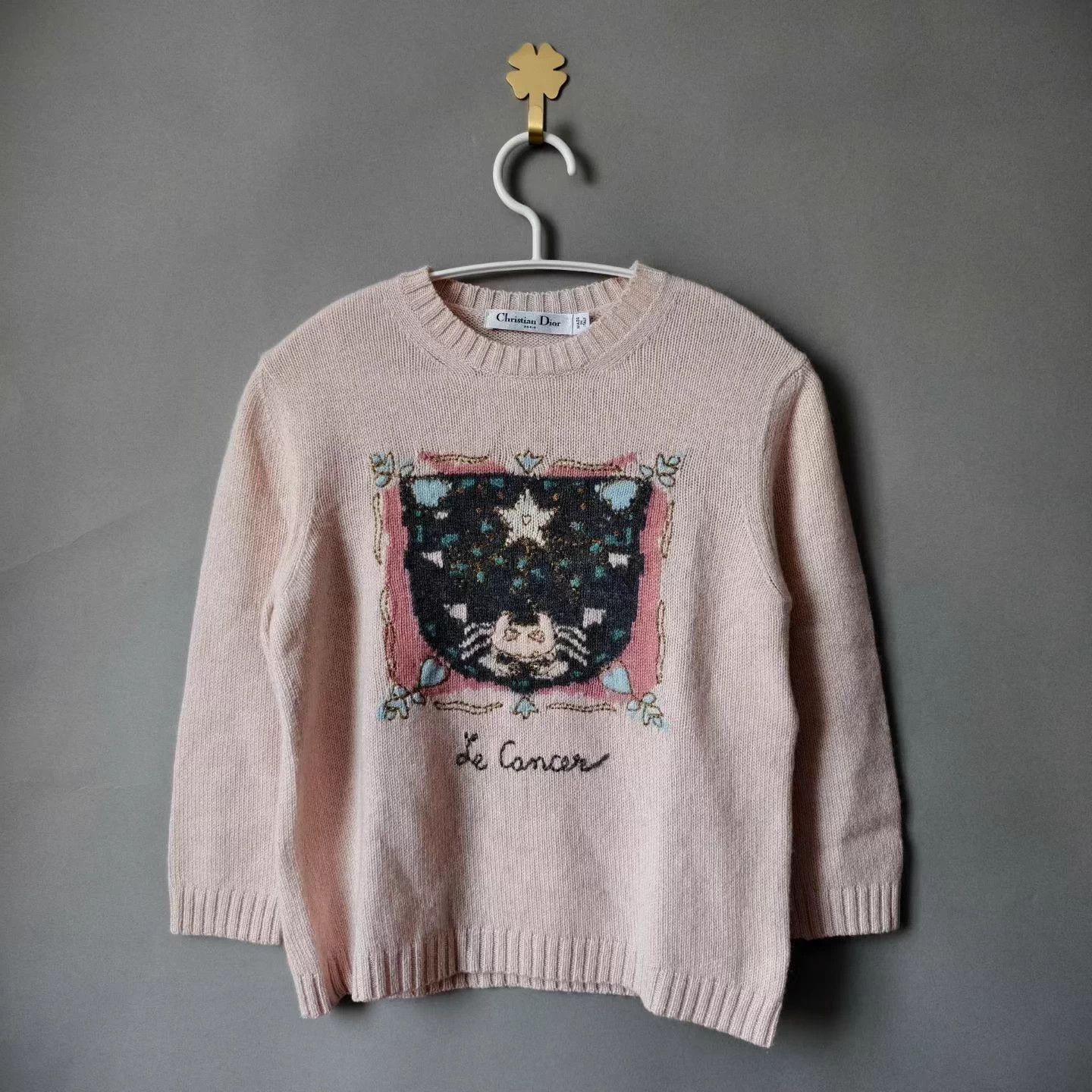 Dior Dior Light Pink Zodiac Cashmere Sweater XS 99 Size XS / US 0-2 / IT 36-38 - 1 Thumbnail