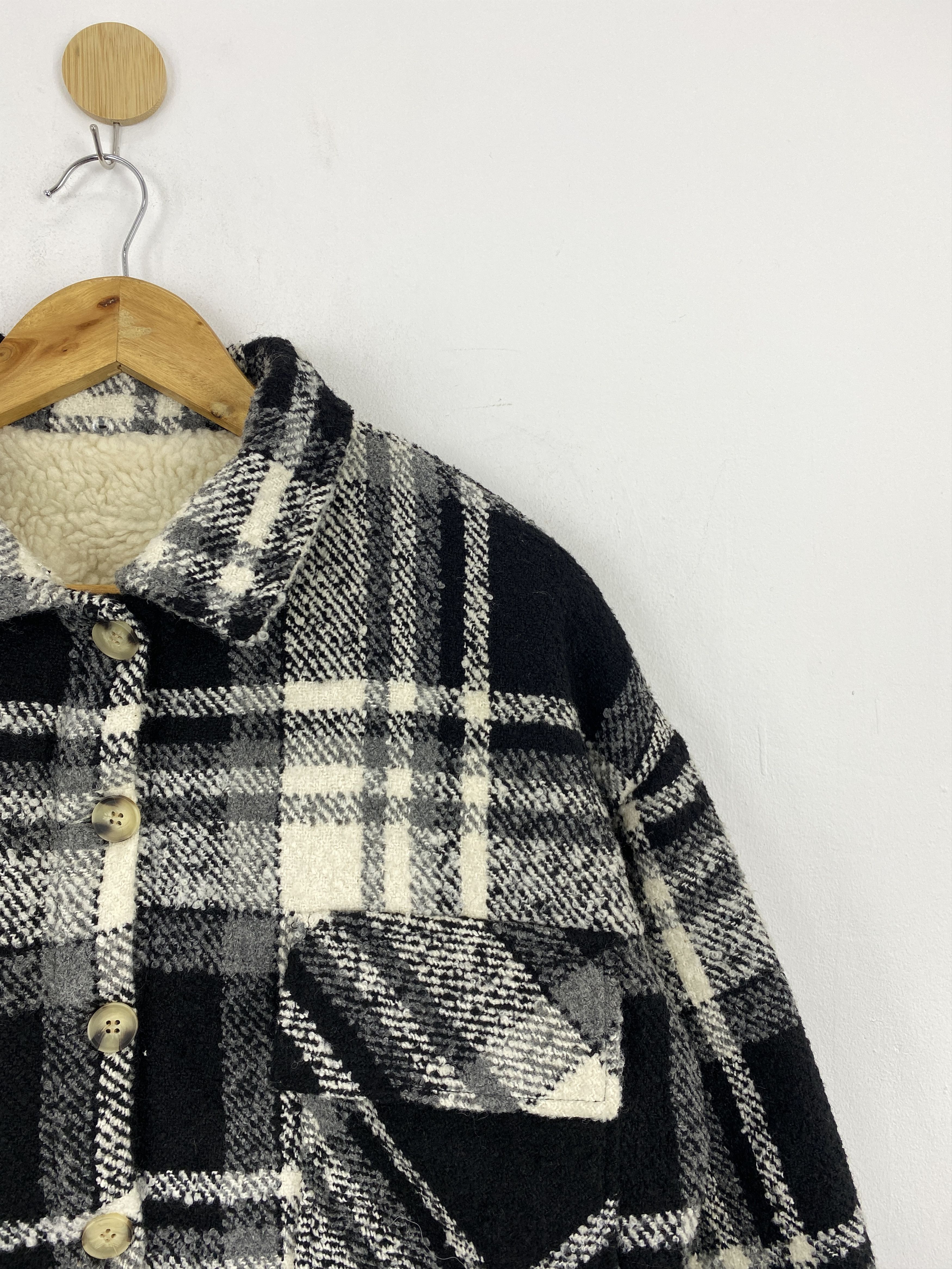 Japanese Brand Vintage 80s Japanese Brand Sherpa Wool Shadow Jacket J1891 Size US M / EU 48-50 / 2 - 6 Thumbnail