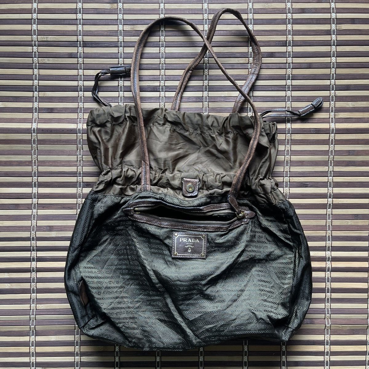 Prada PRADA Tessuto Drawstring Nylon Tote Bag Size ONE SIZE - 10 Thumbnail