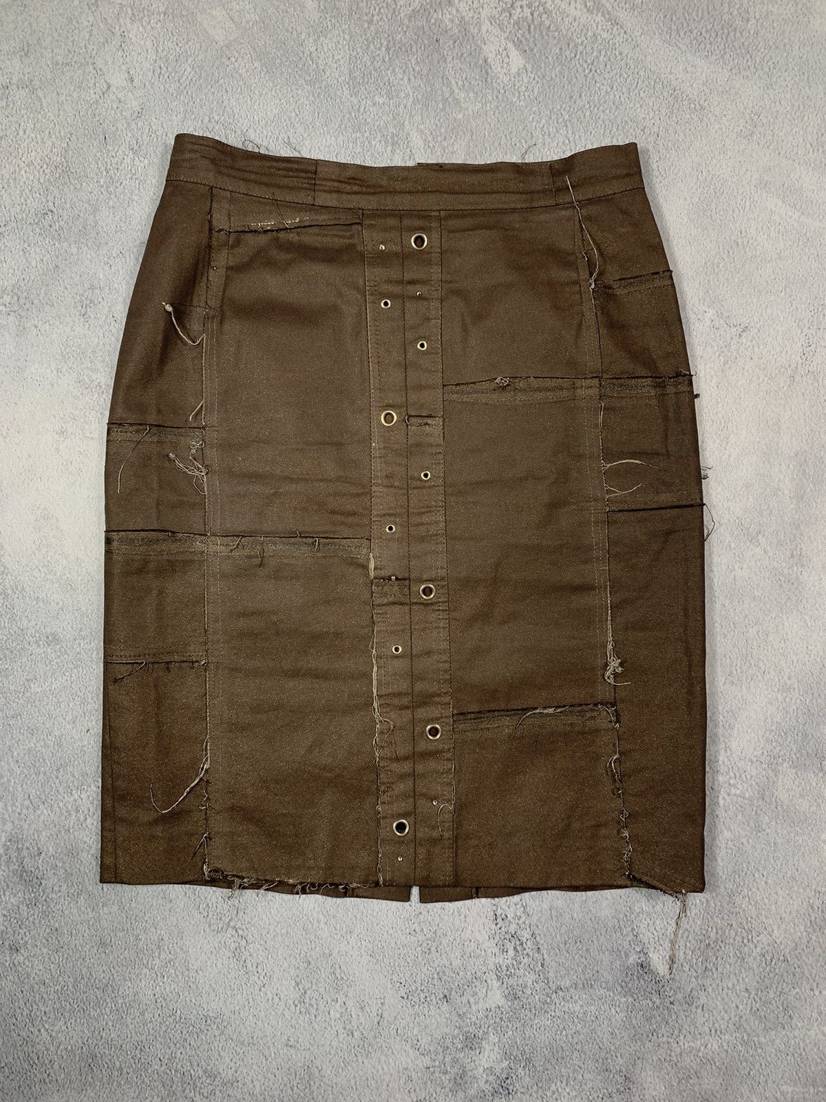 Japanese Brand × Vintage Vintage 90s Patchwork midi skirt streetwear style Size 28" / US 6 / IT 42 - 7 Thumbnail