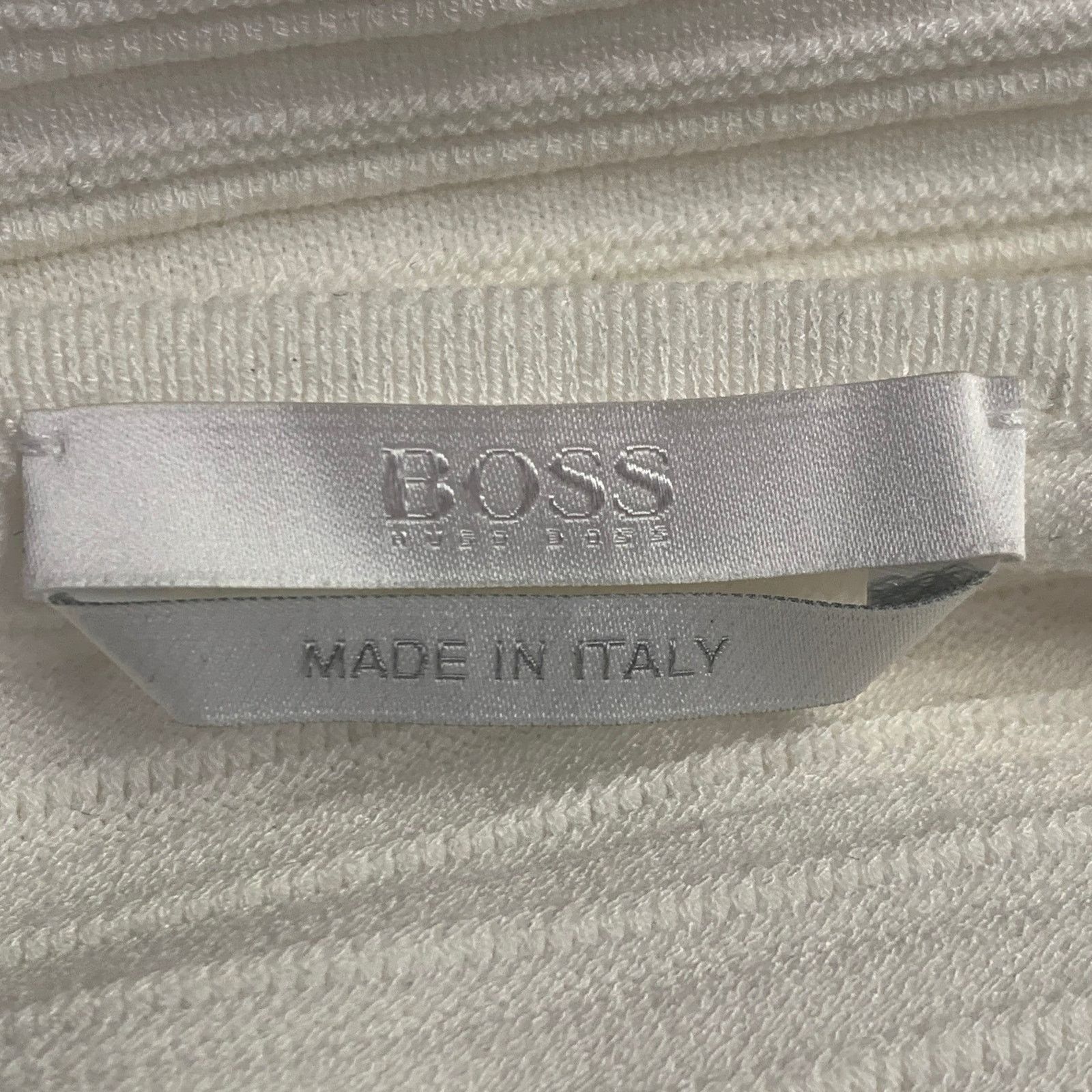 Hugo Boss Size L White Viscose Blend Ribbed Long Sleeve Casual Top Size L / US 10 / IT 46 - 4 Thumbnail