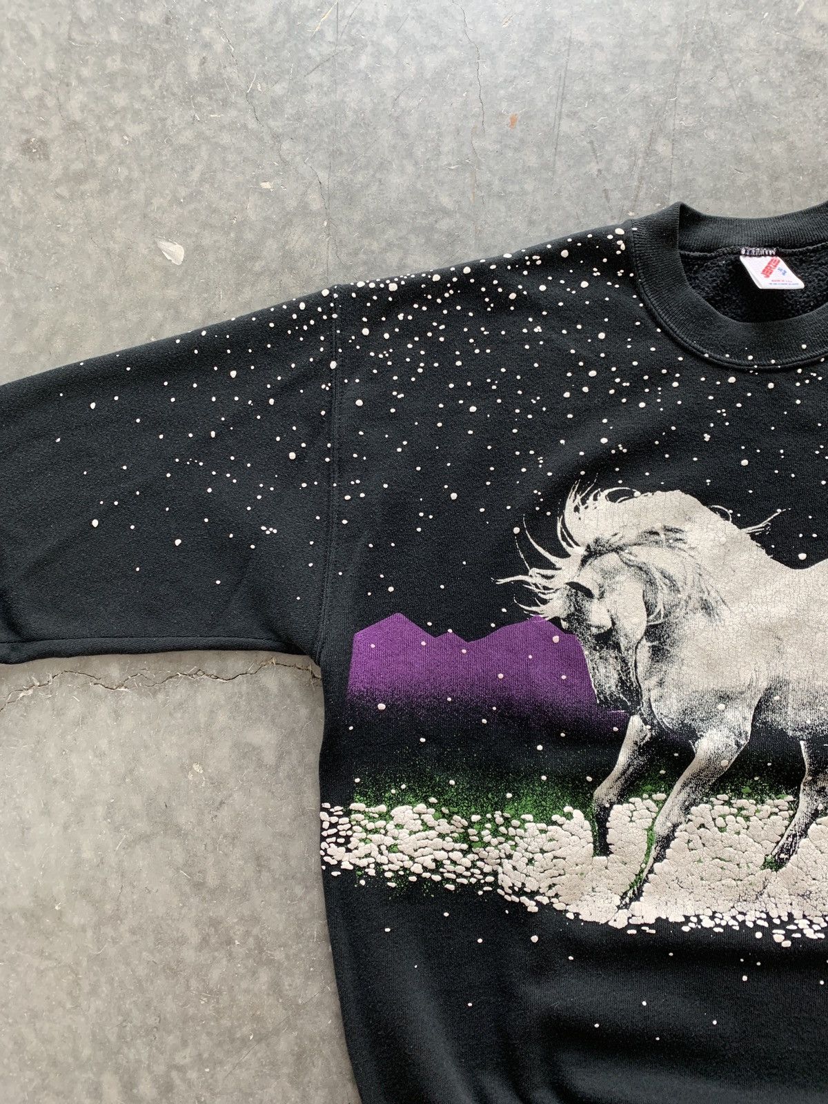 Vintage Crazy Vintage 90s Horse Puff Print Sweatshirt Boxy Essential Size US XL / EU 56 / 4 - 2 Thumbnail
