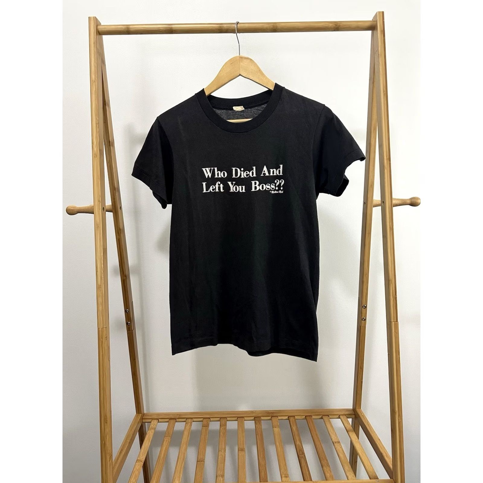 Vintage VTG 80s Who Died And Left You Boss Paper Thin Faded Black T-Shirt Size M Size US M / EU 48-50 / 2 - 2 Thumbnail