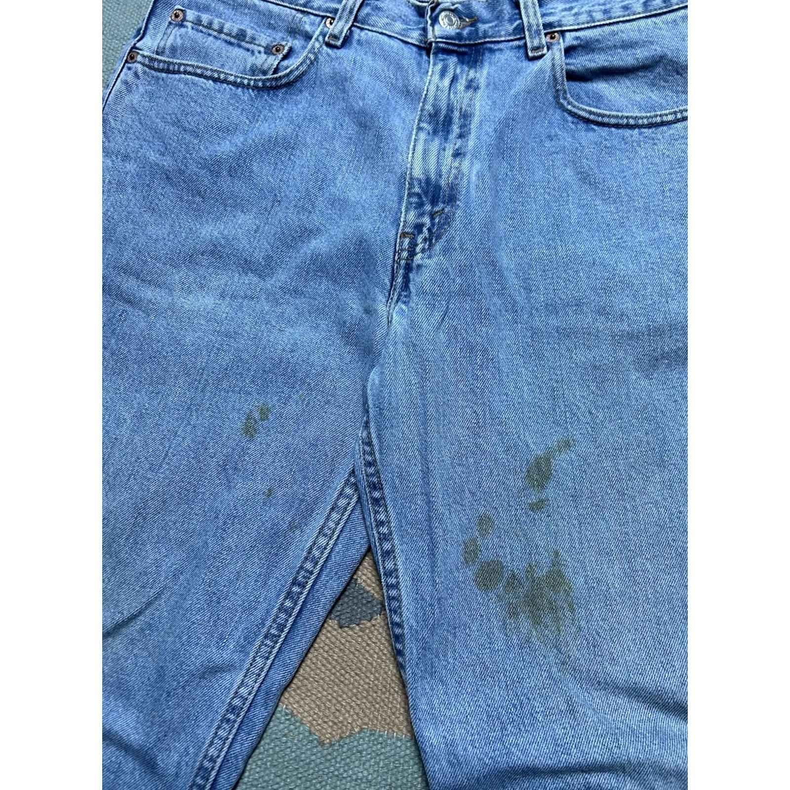 Levi's VINTAGE Levi’s 550 Jeans Relaxed Fit Skater Jeans Men 33x32 Light Wash USA Blue 90s Straight Mens Size US 33 - 4 Thumbnail