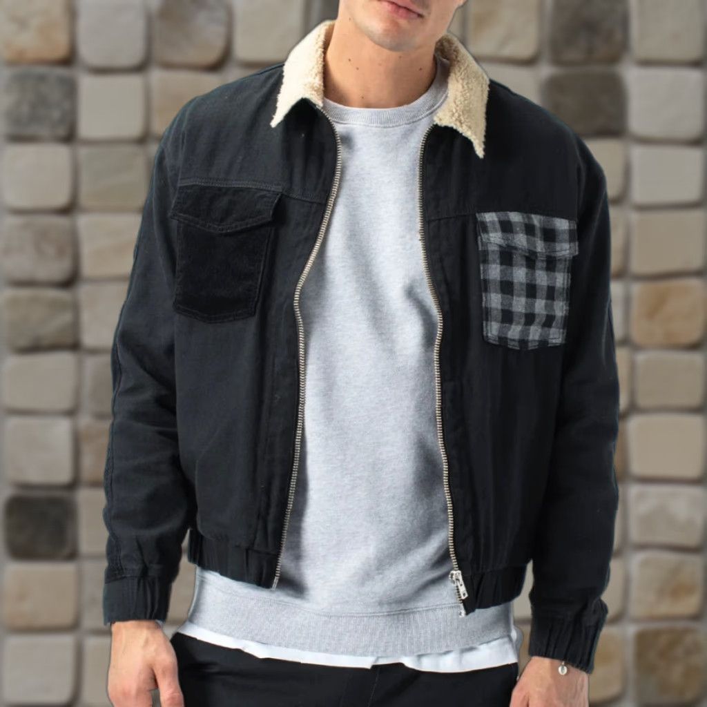 Zanerobe ZANEROBE Men's Mix Work Jacket Cotton Corduroy Black M Jacket Mens Size US M / EU 48-50 / 2 - 1 Thumbnail