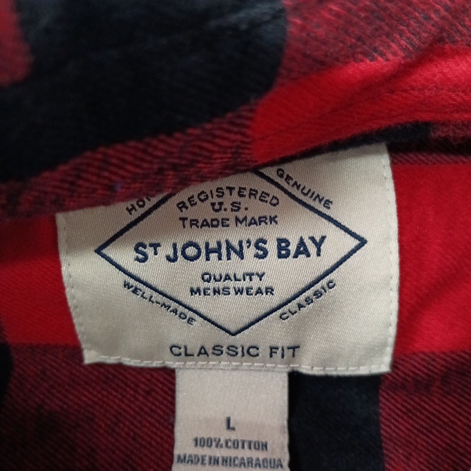 St. Johns Bay St John’s Bay Flannel Shirt Men Size L Red Buffalo Checkered Size US L / EU 52-54 / 3 - 4 Thumbnail