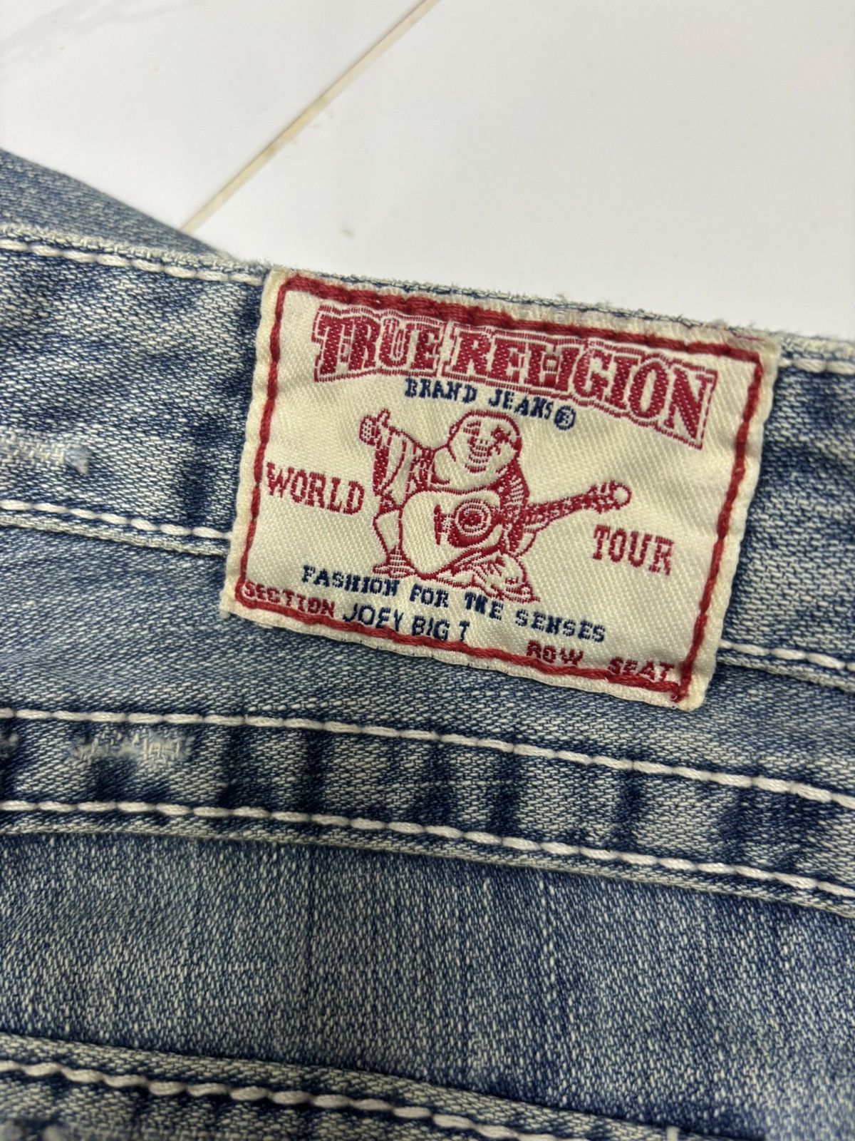 True Religion Flare Jeans True Religion Joey Big T Bootcut Distressed Jean Size 26" / US 2 / IT 38 - 9 Thumbnail