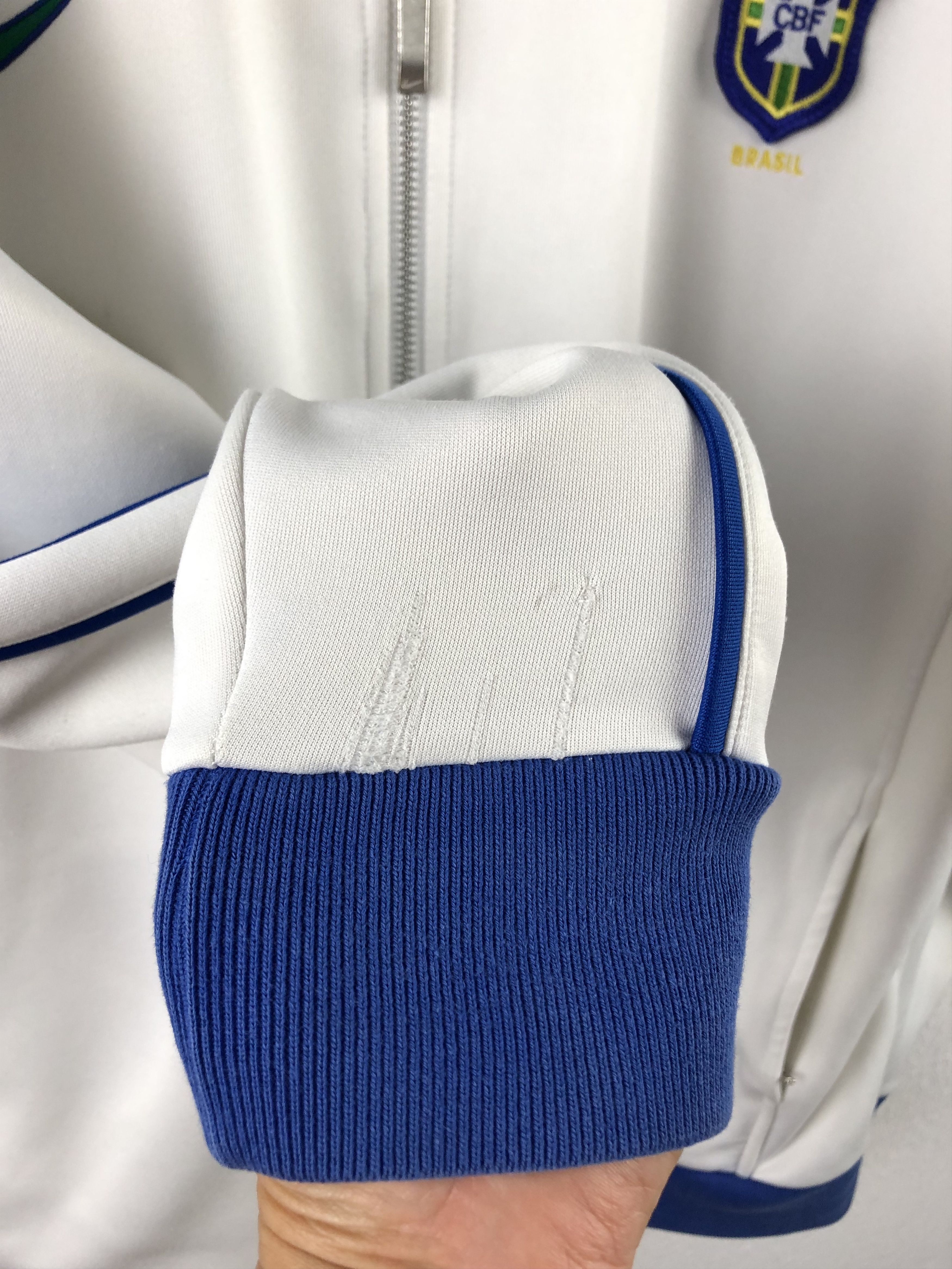 Nike × Vintage Vintage Nike Brazil Jacket Soccer Track Top White Zip Size US XXL / EU 58 / 5 - 11 Thumbnail