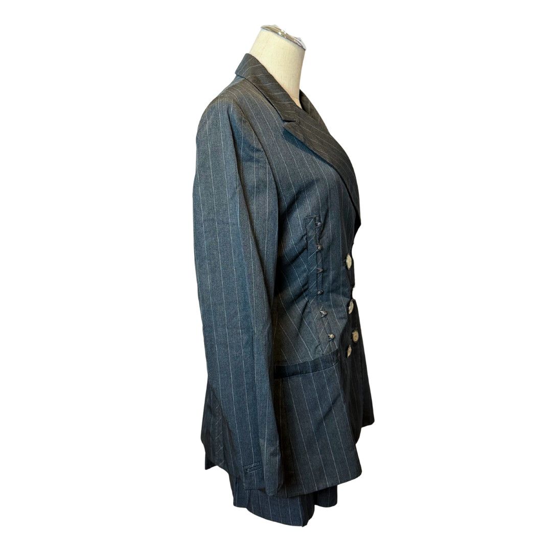 Versace Gianni Versace 1995 Runway Gray Pinstripe Pants Suit Size M / US 6-8 / IT 42-44 - 7 Thumbnail