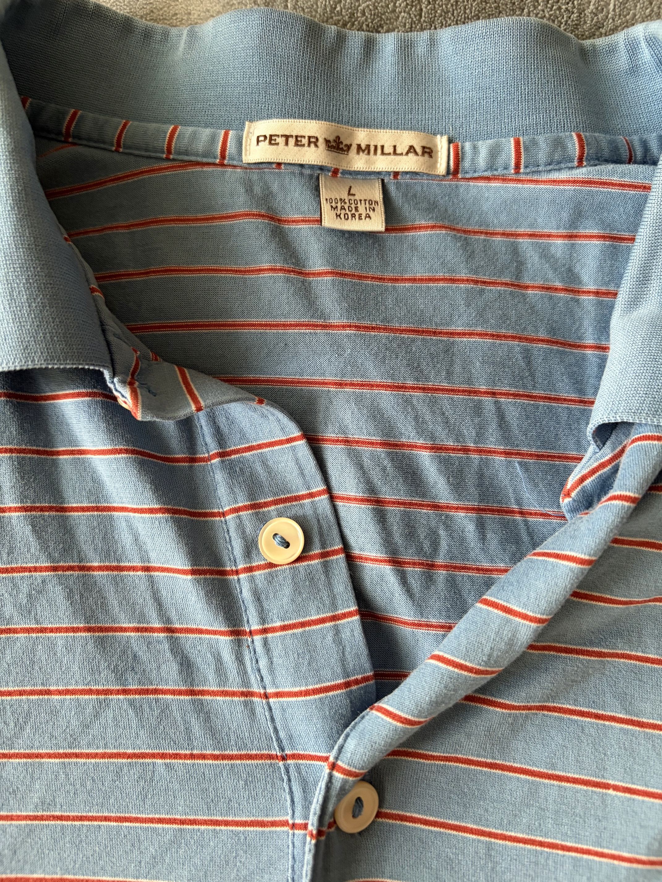 Peter Millar Peter Millar Polo Shirt Mens L Blue Pink Striped Golf Size US L / EU 52-54 / 3 - 4 Thumbnail