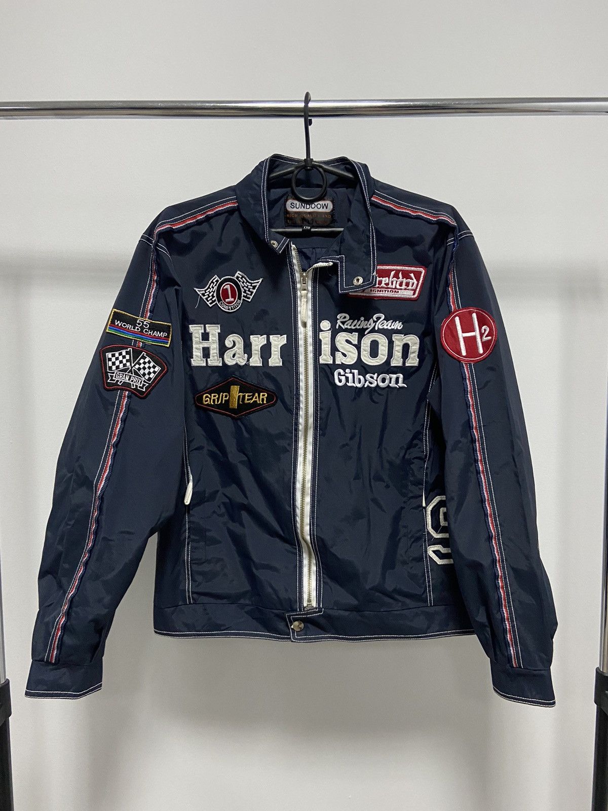 Vintage Harrison Gibson Racing Team Jacket Vintage Big Logo Nylon Size US L / EU 52-54 / 3 - 1 Thumbnail
