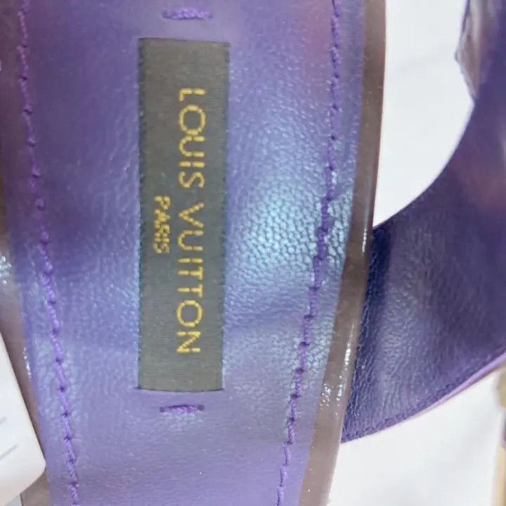 Louis Vuitton Louis Vuitton Purple Heeled Wedge Sandals -2508 Size US 6 / IT 36 - 8 Thumbnail