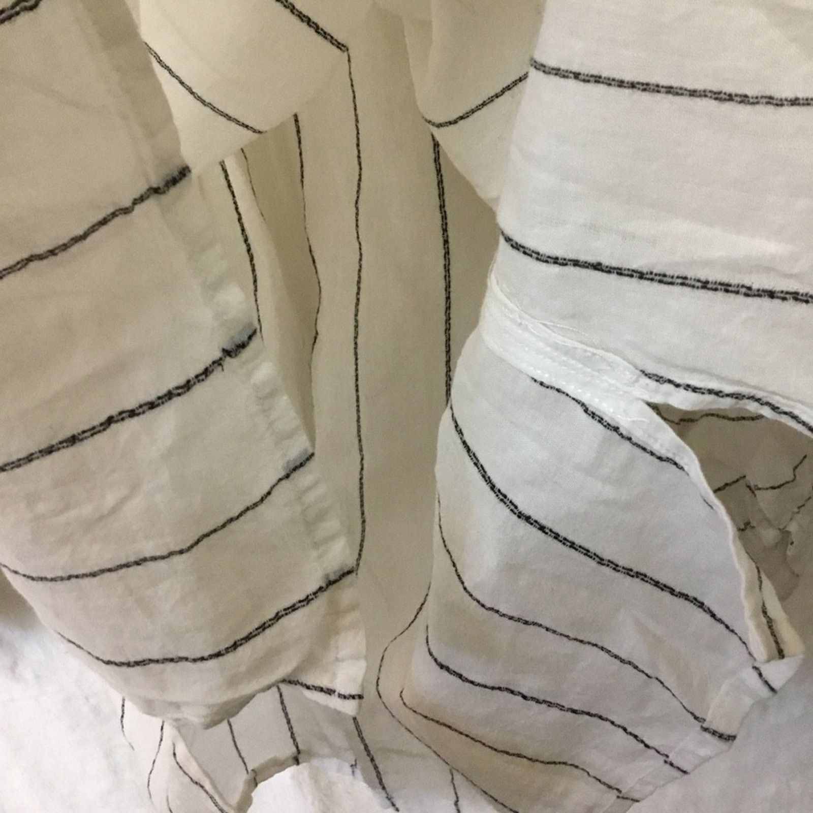 Joie Joie White and Black Striped Peasant Tassel Top Size M / US 6-8 / IT 42-44 - 14 Thumbnail