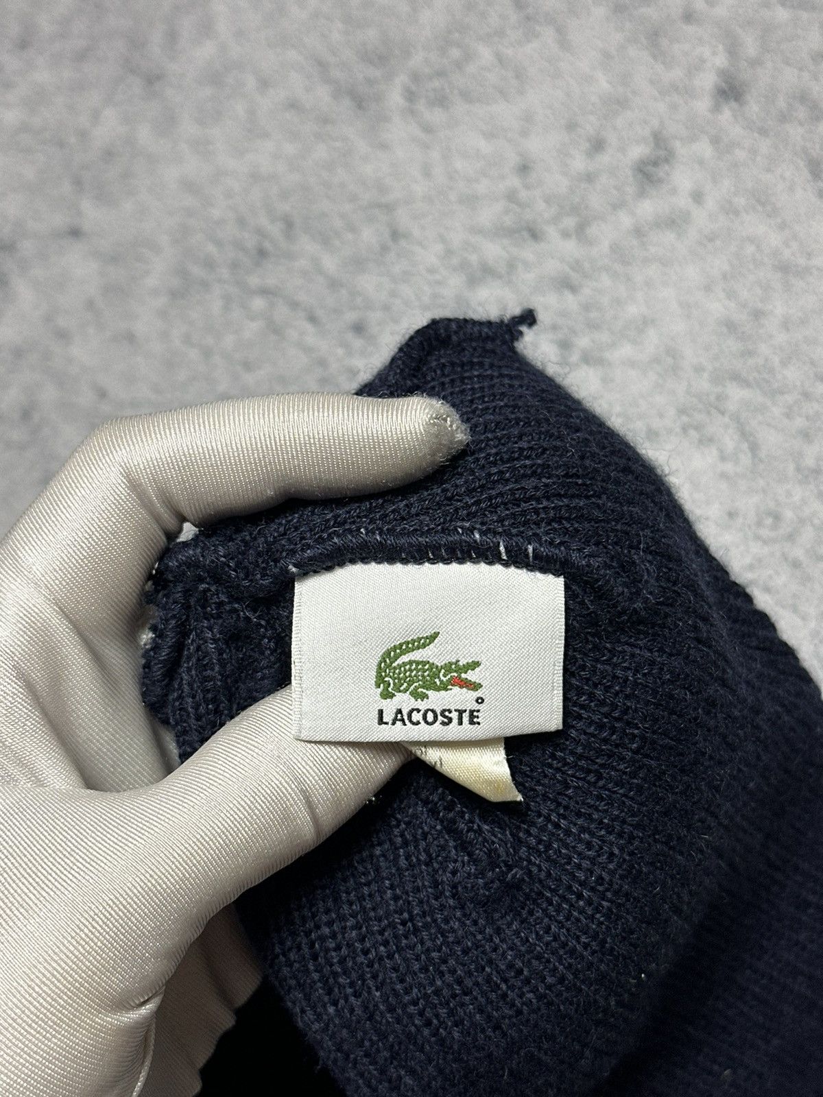 Lacoste Vintage Lacoste Chemise Logo Beanie Hat Size ONE SIZE - 8 Thumbnail