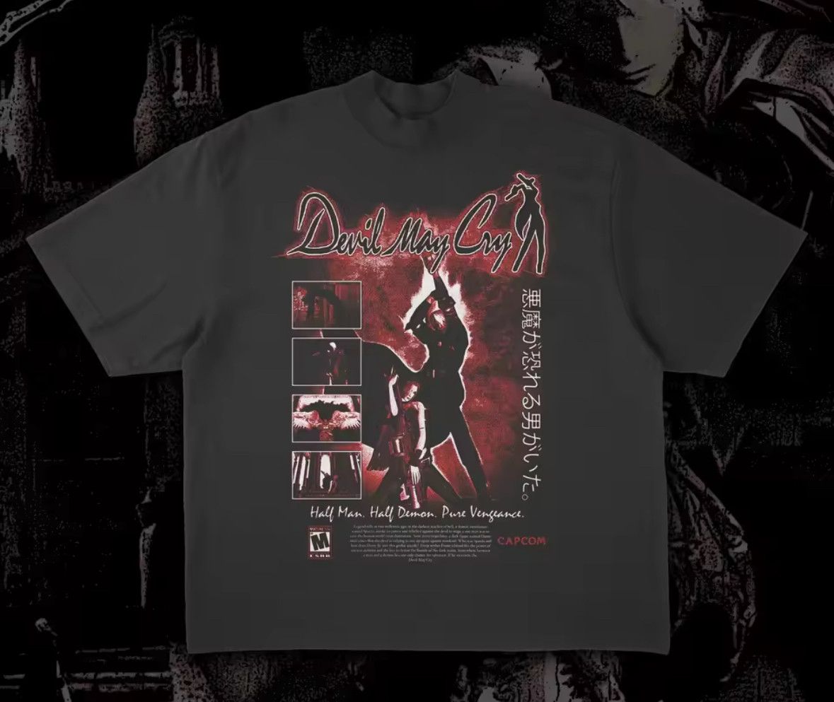 Japanese Brand Street Horror Game Retro Devil May Cry Heavyweight T-Shirt Size US S / EU 44-46 / 1 - 2 Thumbnail