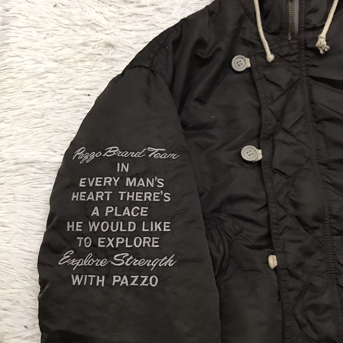 Japanese Brand × Vintage Vintage Pazzo Brand Cold Weather Bomber Flight Jacket Hoodie Size US M / EU 48-50 / 2 - 10 Thumbnail
