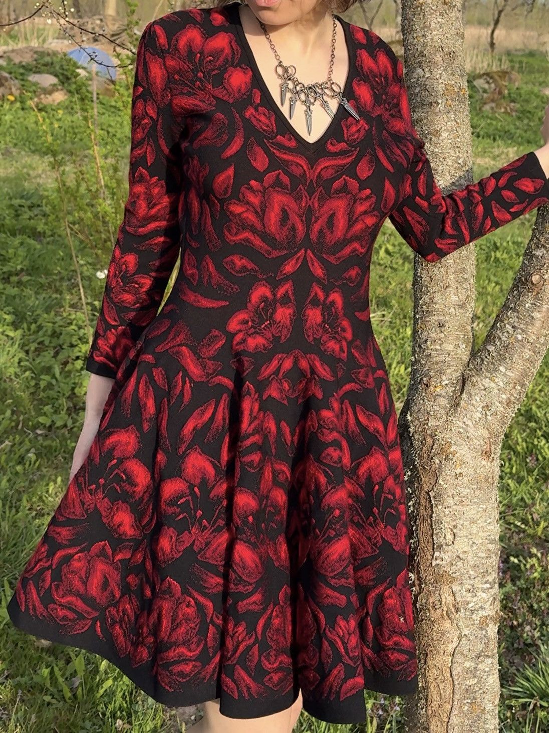Alexander McQueen Alexander Mcqueen Floral Print Flare Mini Dress XS Size XS / US 0-2 / IT 36-38 - 1 Thumbnail