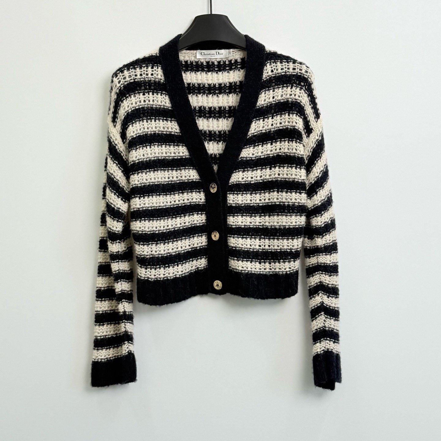 Dior DIOR Striped V-Neck Long-Sleeve Knit Size XS / US 0-2 / IT 36-38 - 1 Thumbnail