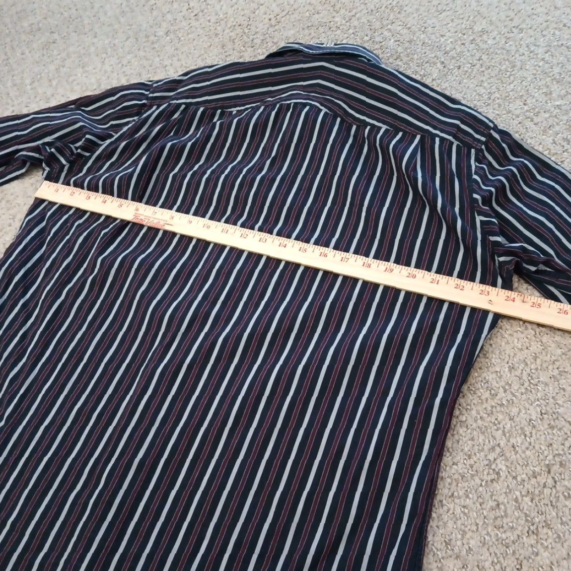 Apt. 9 Apt. 9 Shirt Mens Large Purple Black Striped Long Sleeve Button Up Cotton Size US L / EU 52-54 / 3 - 7 Thumbnail