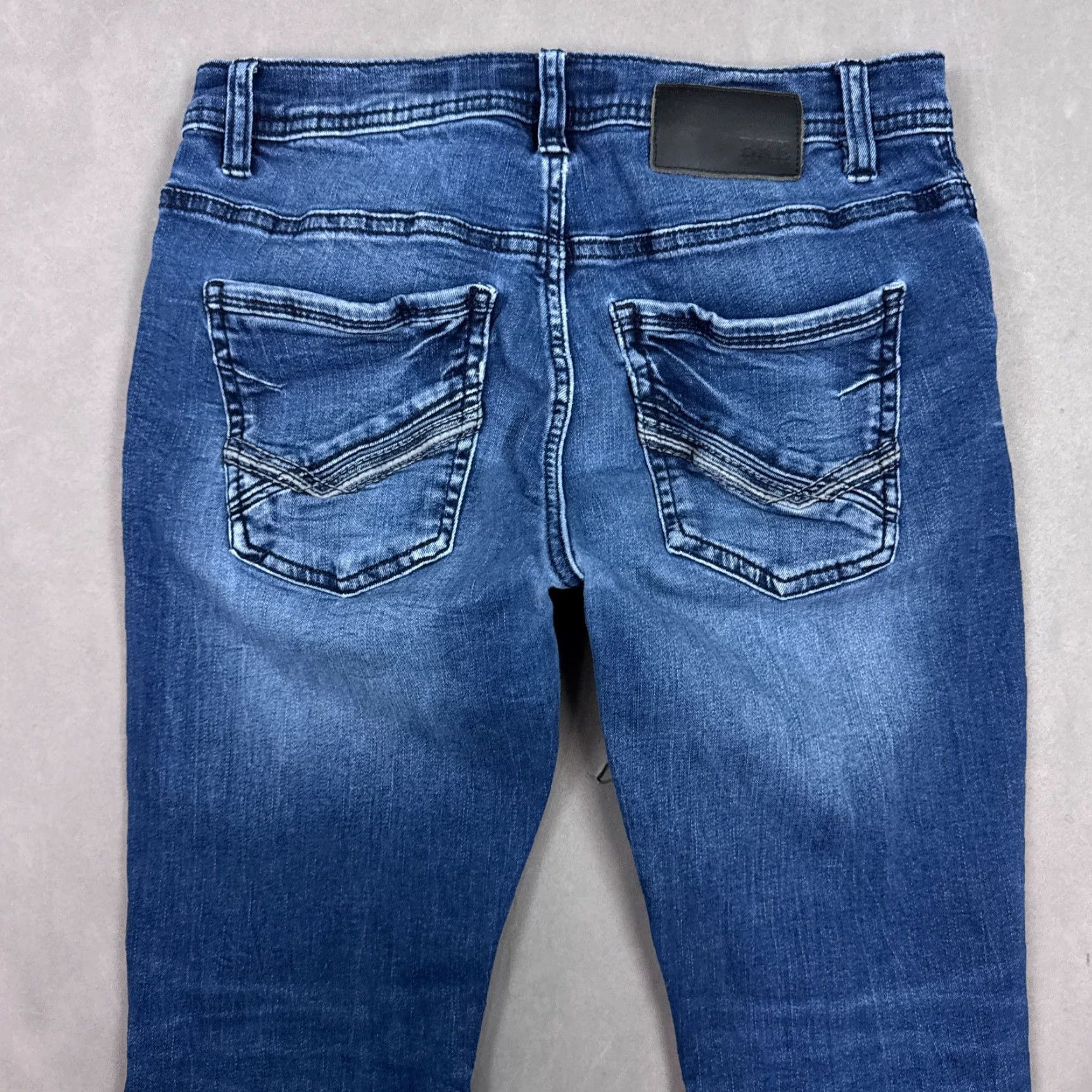 Vintage Buckle BKE Jeans Men 30x28 Blue Alec Denim Pant Faded Stretch Washout Pants Jeans Regular Size US 32 / EU 48 - 5 Thumbnail