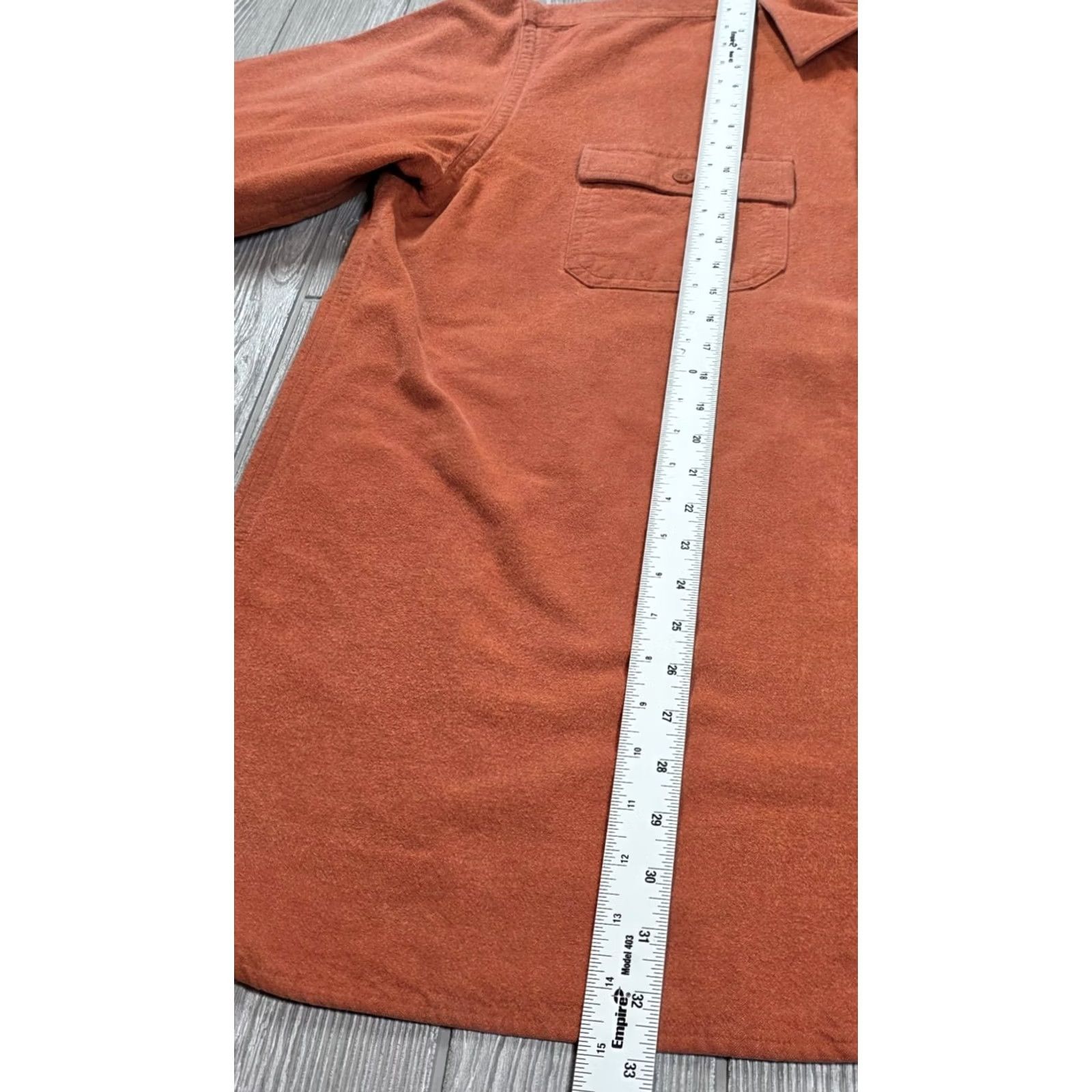 Vintage LL Bean Chamois Cloth Work Shirt Button Up Orange Reg Fit Heavy Flannel Size US M / EU 48-50 / 2 - 7 Thumbnail