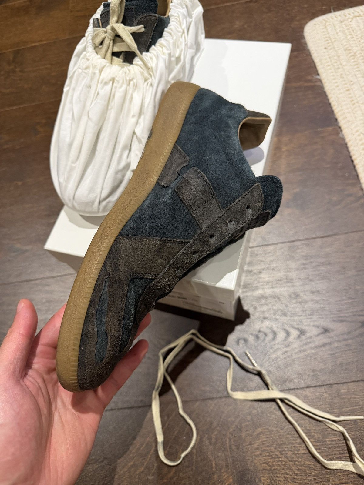 Maison Margiela Pre-distressed Maison Margiela Suede Replica GAT Black Gum Size US 11 / EU 44 - 12 Thumbnail