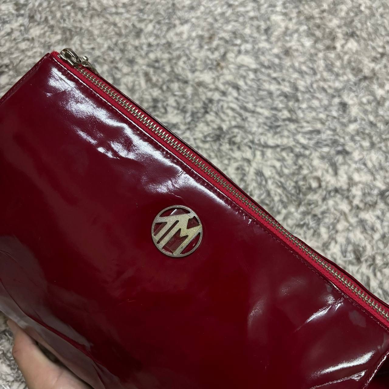 Thierry Mugler Vintage Thierry Mugler Burgundy Patent Leather Clutch Bag Size ONE SIZE - 5 Thumbnail