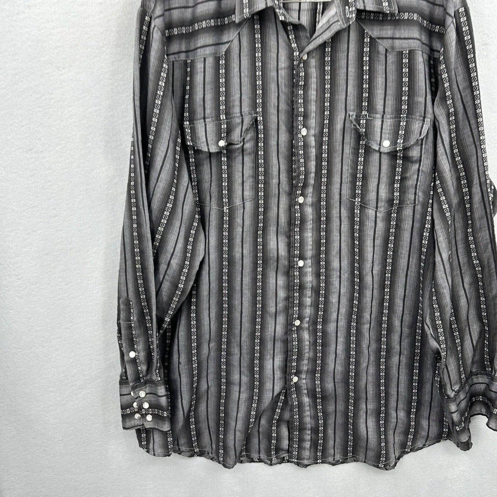 Roper Roper Shirt Mens 2XL Black Plaid Pearl Snap Front Long Sleeve Western Cowboy y2k Shirt Size US XXL / EU 58 / 5 - 3 Thumbnail