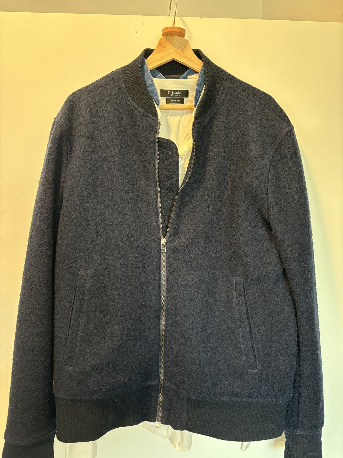 Club Monaco Club Monaco Bomber Jacket L Navy Blue - Boiled Wool Size US L / EU 52-54 / 3 - 7 Thumbnail