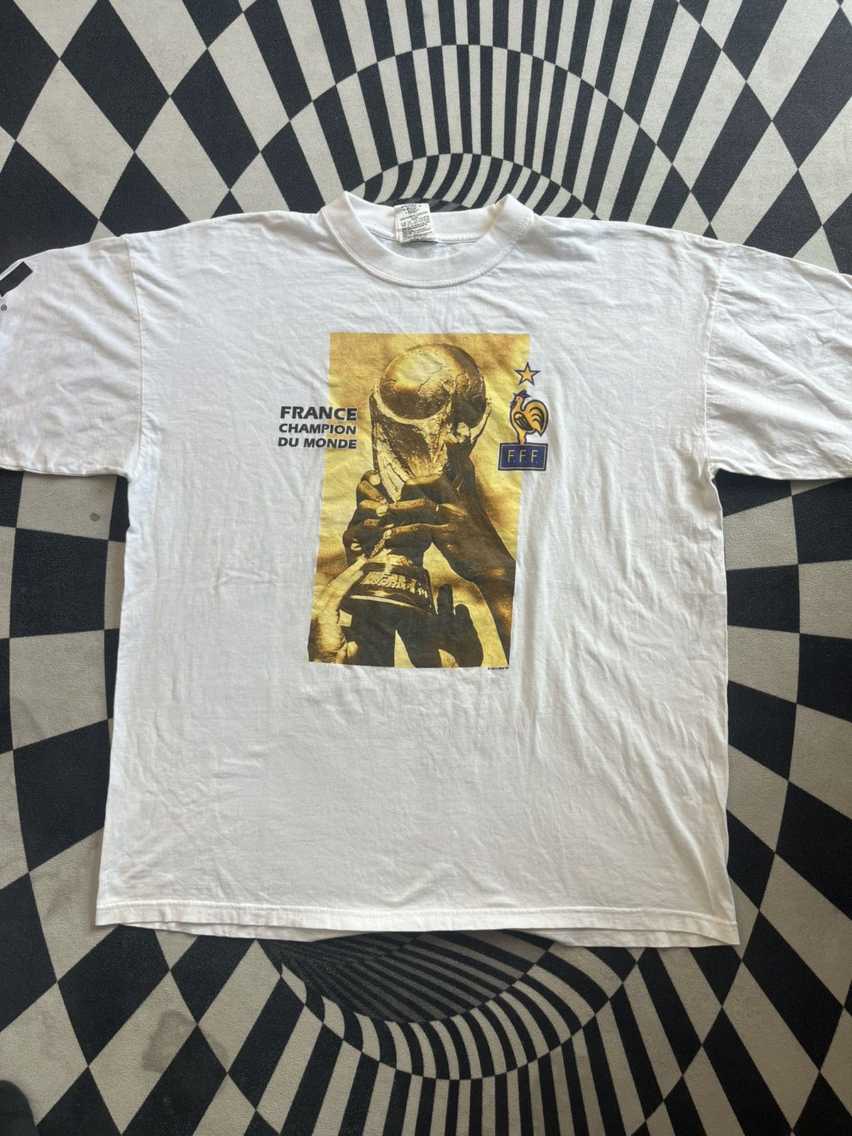 Adidas Vintage FRANCE 98’s Champion Du Monde Adidas 98’s Tshirt Size US L / EU 52-54 / 3 - 4 Thumbnail